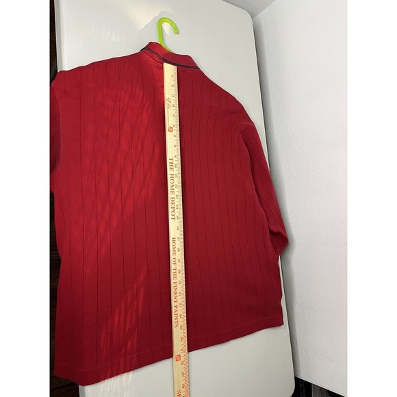 Vintage Alexander Julian Colours - Mens XL Long Sleeve Polo Shirt Red Striped - Picture 4 of 5